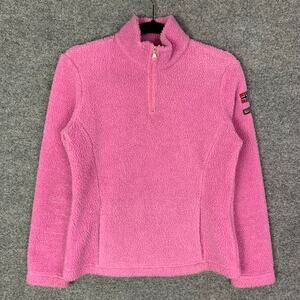 Napapijri Deep Pile Sherpa Fleece Pink Jacket 1/4 Zip Expedition Size‎ S